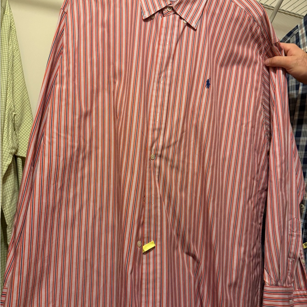Ralph Lauren Red and White Striped Shirt